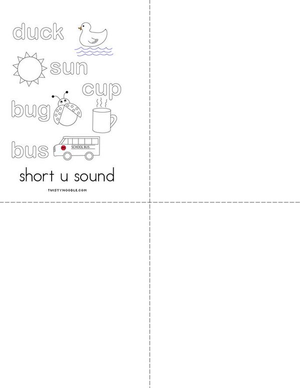 Color the short vowels Mini Book - Sheet 2