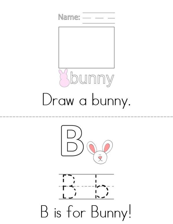 Bunny Activity Mini Book - Sheet 1
