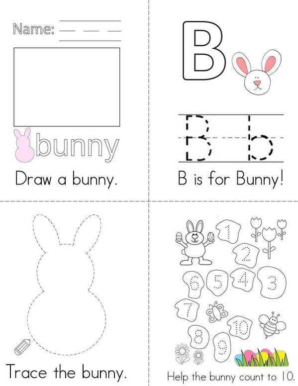 Bunny Activity Mini Book - Sheet 1