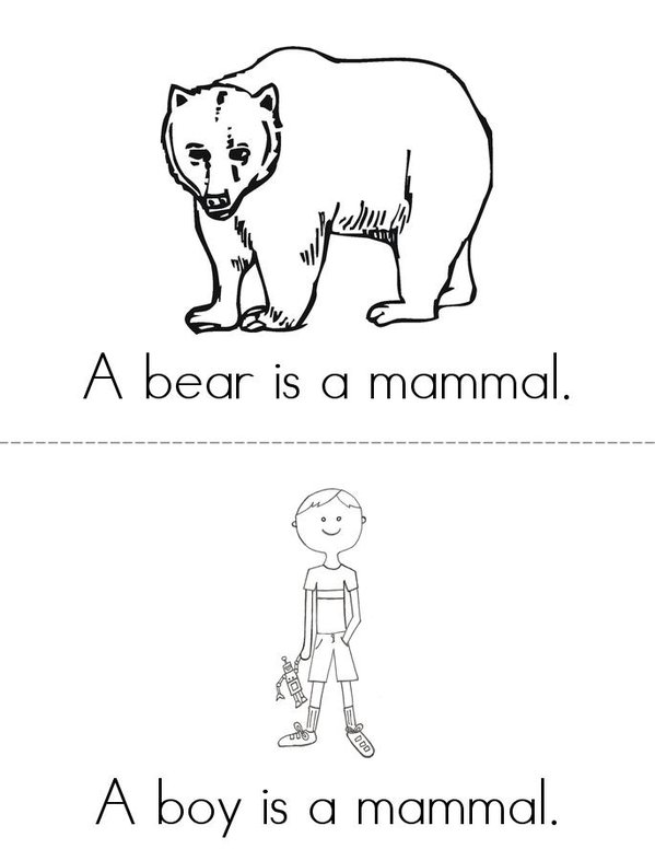 Mammals Mini Book - Sheet 2