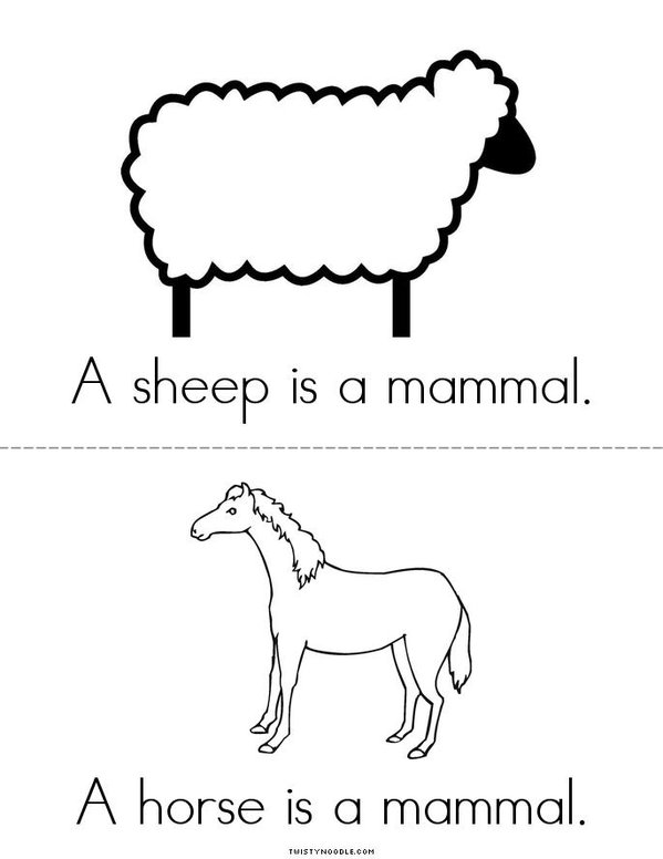 Mammals Mini Book - Sheet 4