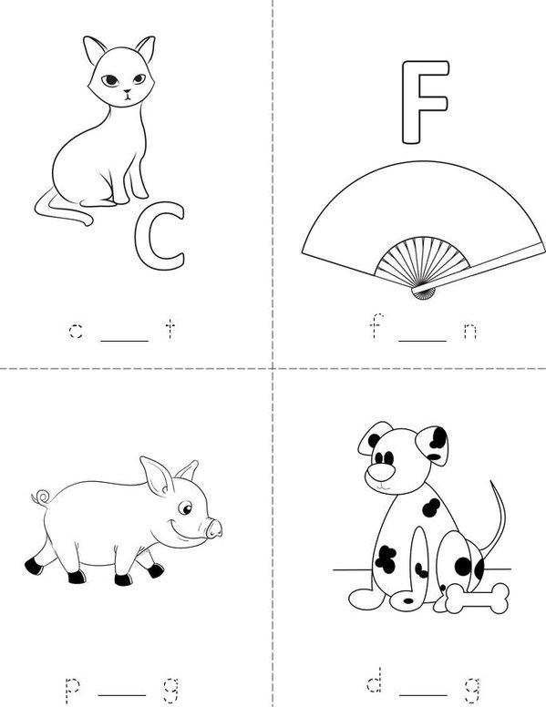 Fill in the missing short vowels Mini Book - Sheet 1
