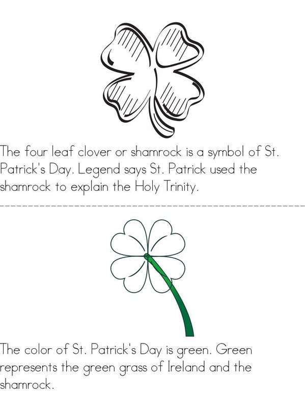 St. Patrick's Day Mini Book - Sheet 2