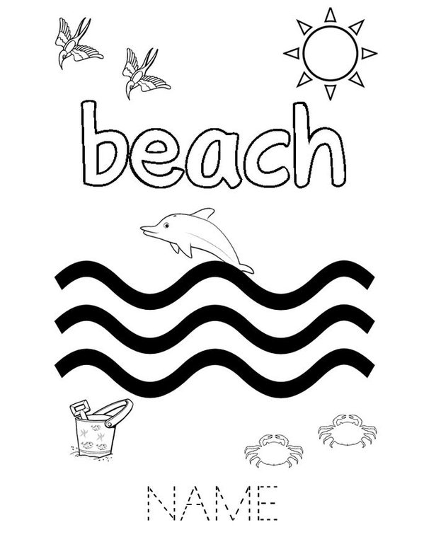 At the beach  Mini Book - Sheet 1