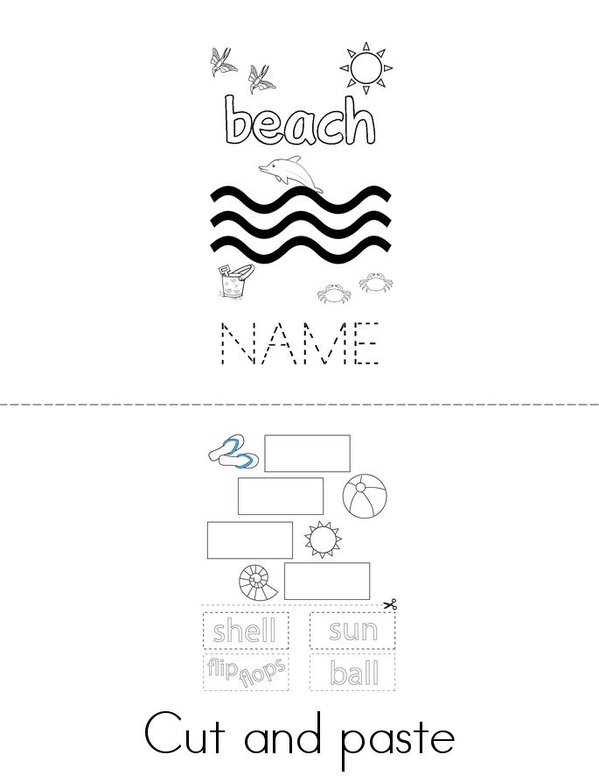 At the beach  Mini Book - Sheet 1