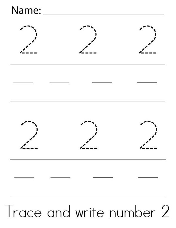 Number 2 Mini Book - Sheet 1