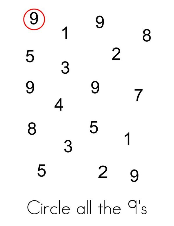 Number 9  Mini Book - Sheet 2