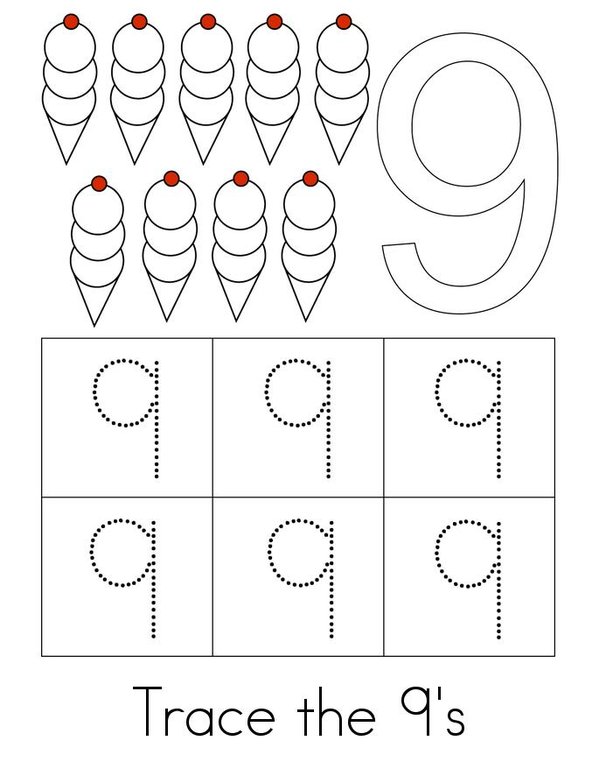 Number 9  Mini Book - Sheet 3
