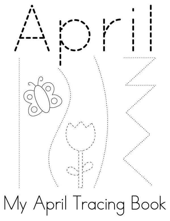 April Tracing Mini Book - Sheet 1