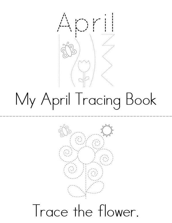 April Tracing Mini Book - Sheet 1