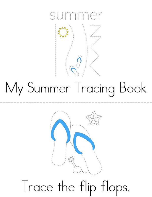 Summer Tracing Mini Book - Sheet 1