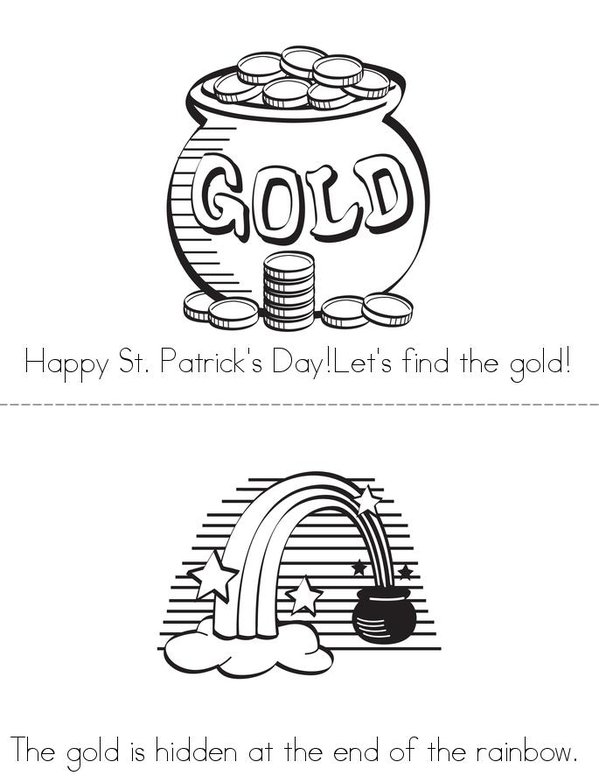 St. Patrick's Day Book  Mini Book - Sheet 1