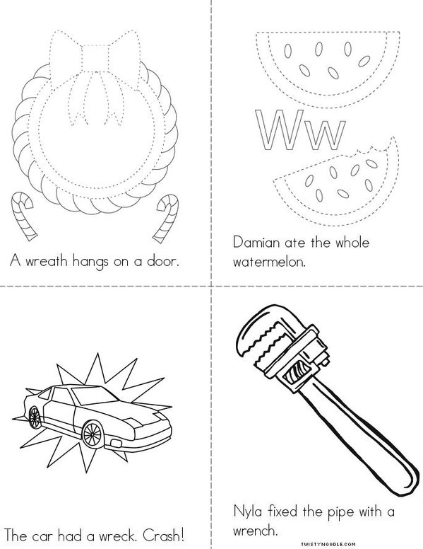 Silent letters wr- Book Mini Book - Sheet 2