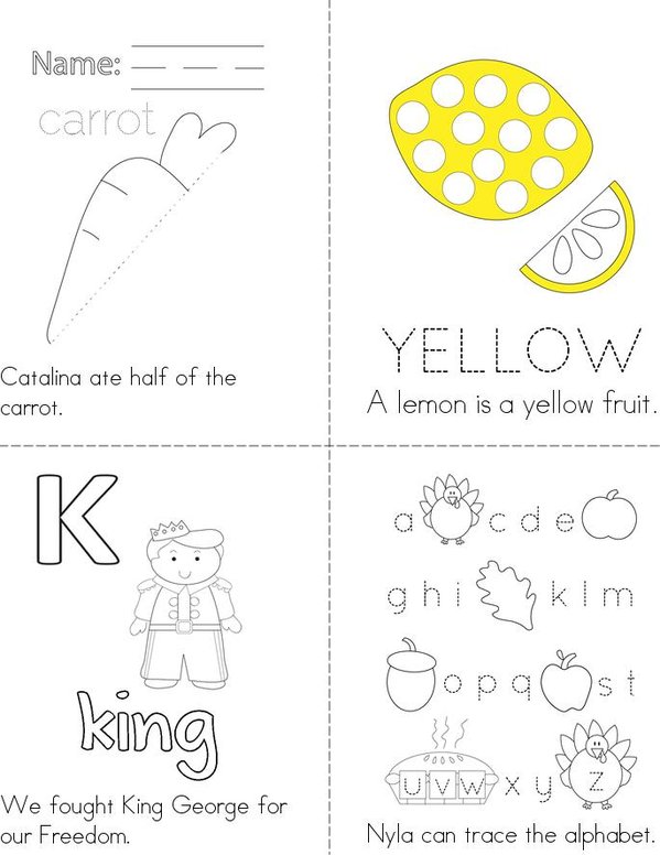 Our Little Schwa Book Mini Book - Sheet 1