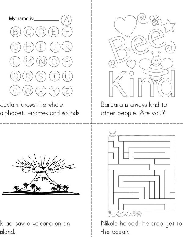 1st Grade Class Reading Book 2024b Mini Book - Sheet 1