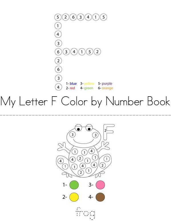 Color by Number F Mini Book - Sheet 1