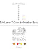 Color by Number Letter T Book