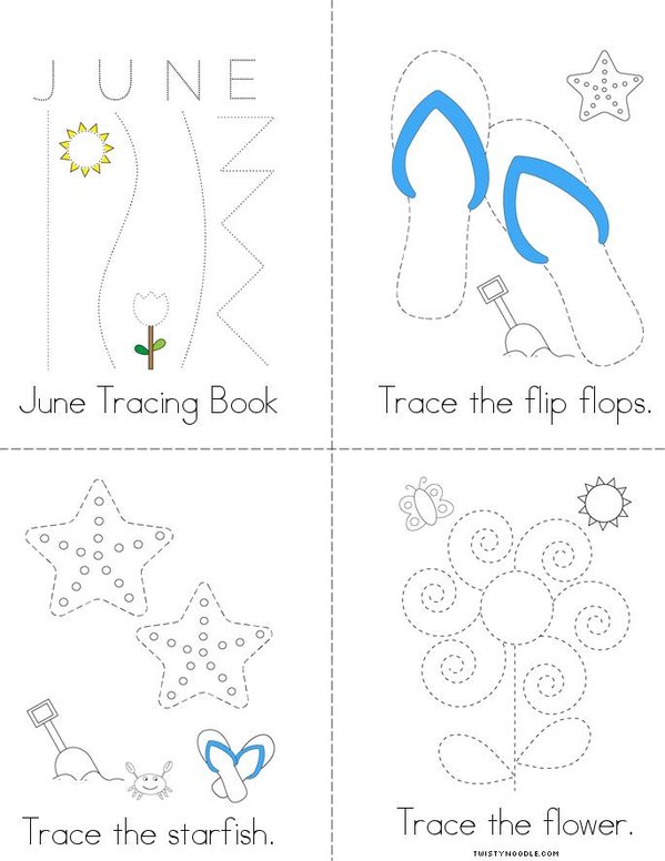 June Tracing Book Mini Book