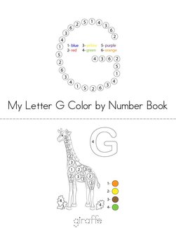 Color by Number Letter G Book