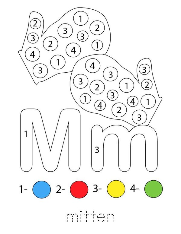 Color by Number Letter M Mini Book - Sheet 2