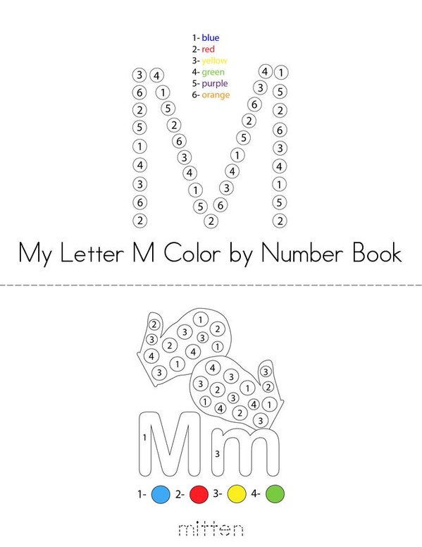 Color by Number Letter M Mini Book - Sheet 1