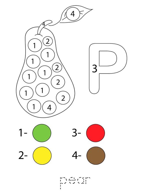 Color by Number Letter P Mini Book - Sheet 2