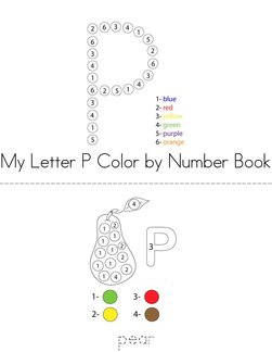 Color by Number Letter P Book