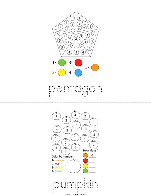 Color by Number Letter P Mini Book - Sheet 2