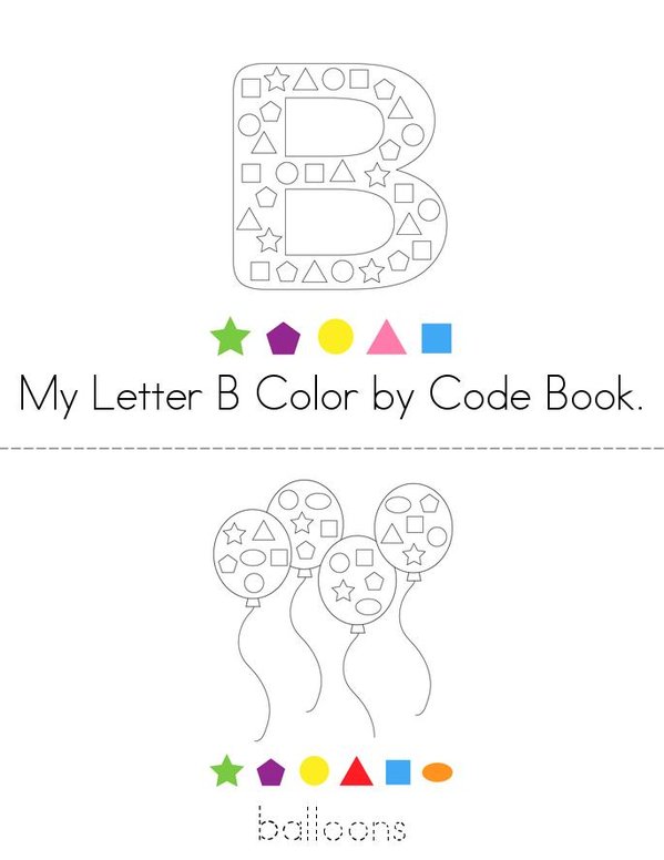 Letter B Color by Code Mini Book - Sheet 1