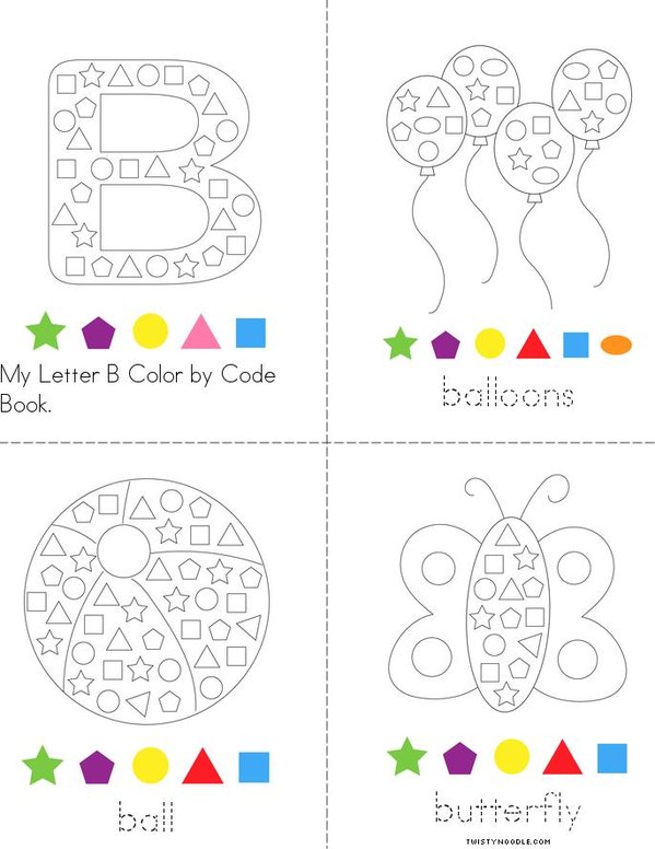Letter B Color by Code Mini Book