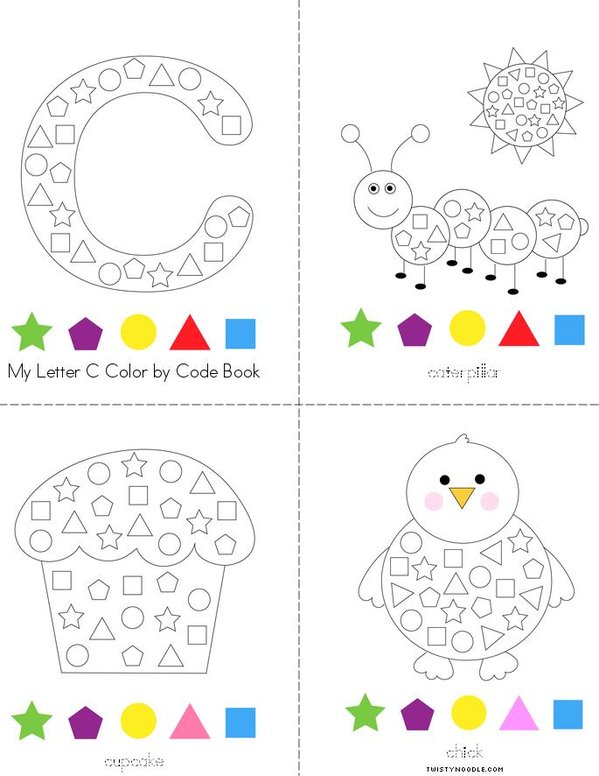 Letter C Color by Code Mini Book