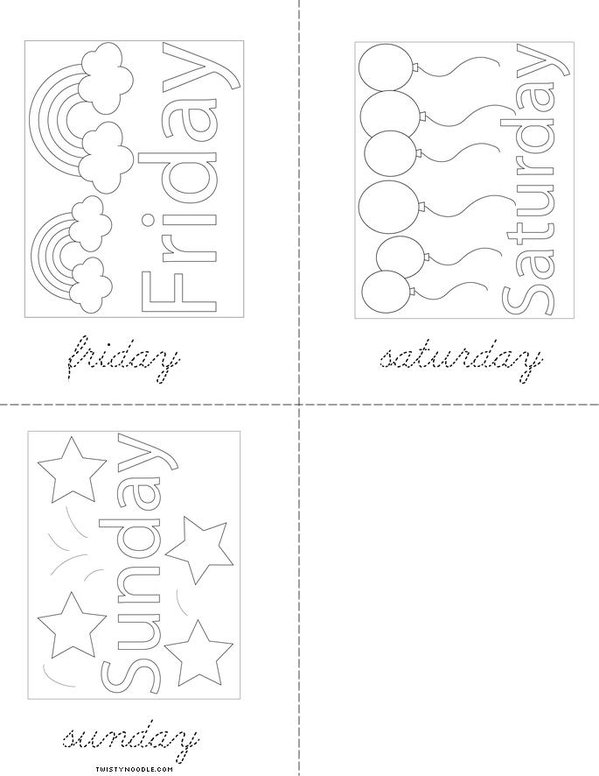 days of the week Book - Twisty Noodle
