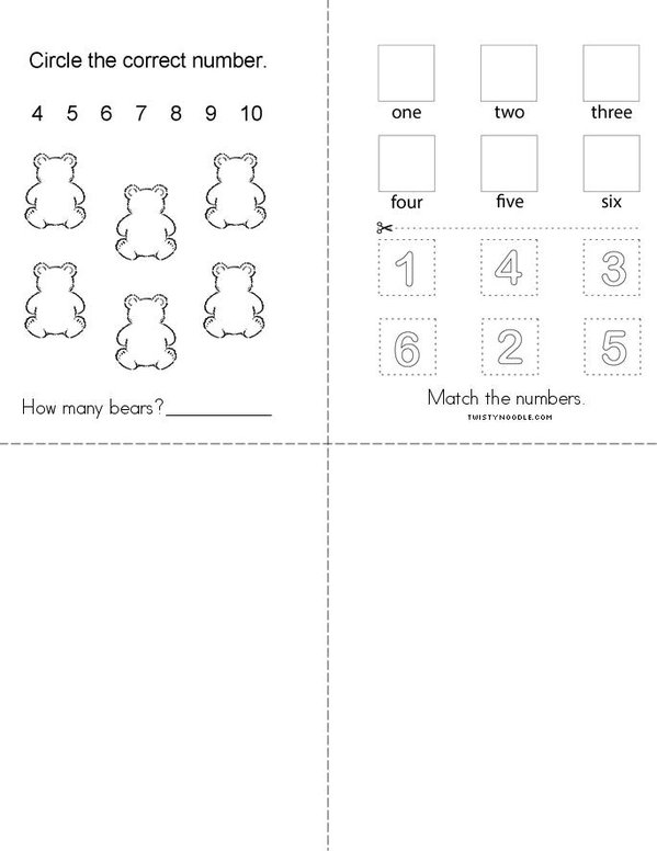 Counting with bears Mini Book