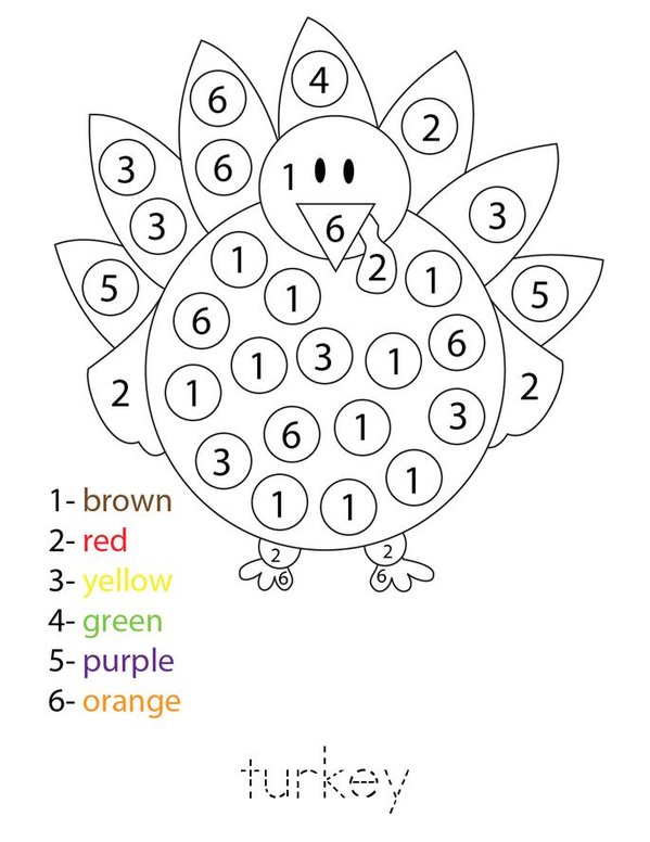 Thanksgiving Color by Number Mini Book - Sheet 2