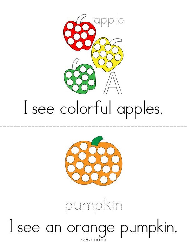 Fall Dot Painting Mini Book - Sheet 3