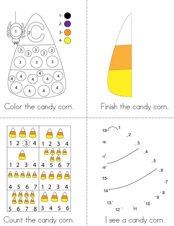 Candy Corn Activity Mini Book - Sheet 1