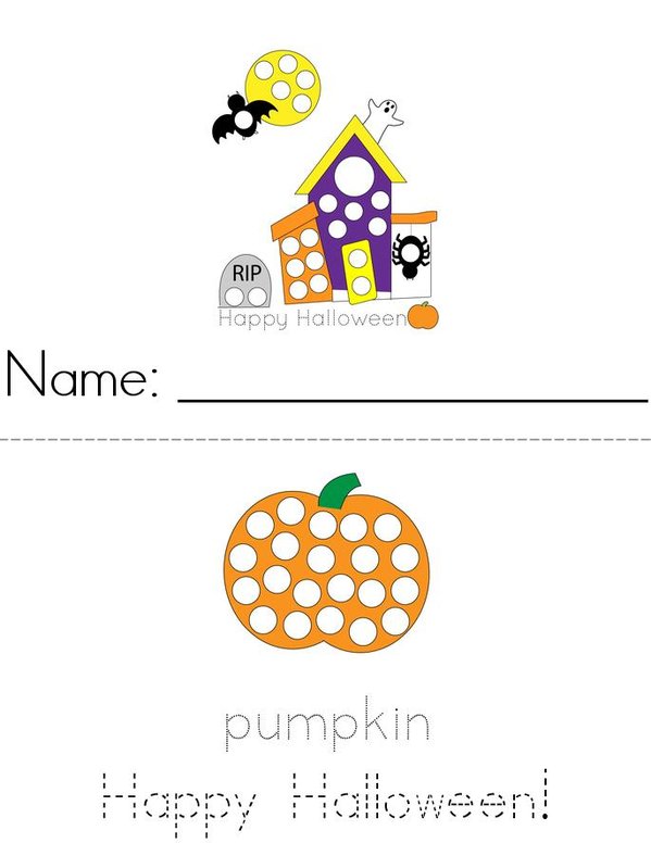 Halloween Do-A-Dot Mini Book - Sheet 1