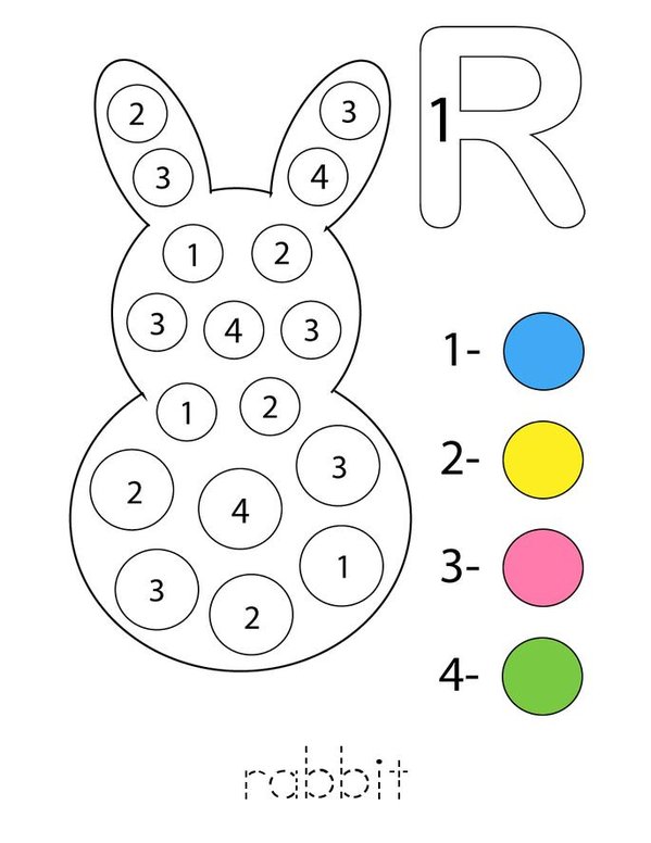 My Letter R Color by Number Mini Book - Sheet 3