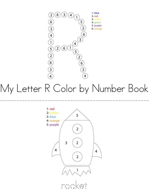 My Letter R Color by Number Mini Book - Sheet 1