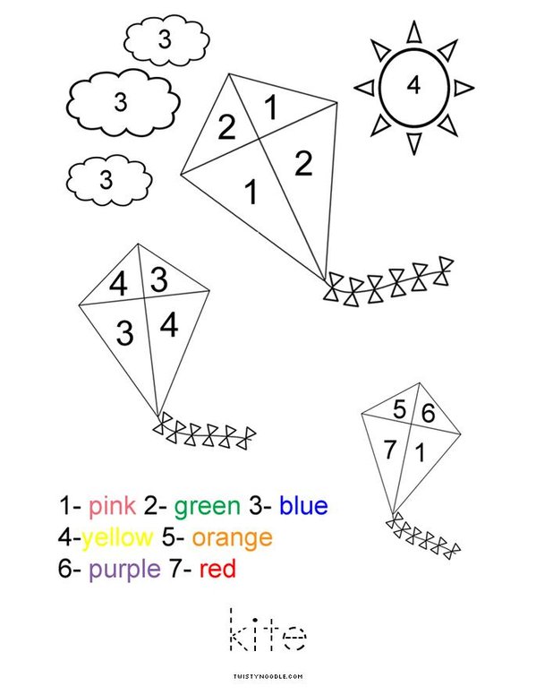 My Letter K Color by Number Mini Book - Sheet 2