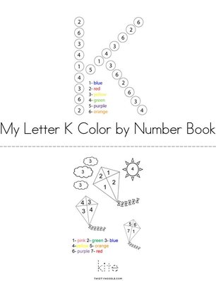 My Letter K Color by Number Book