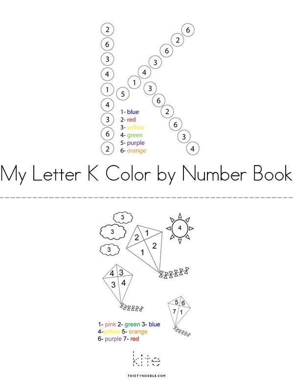 My Letter K Color by Number Mini Book