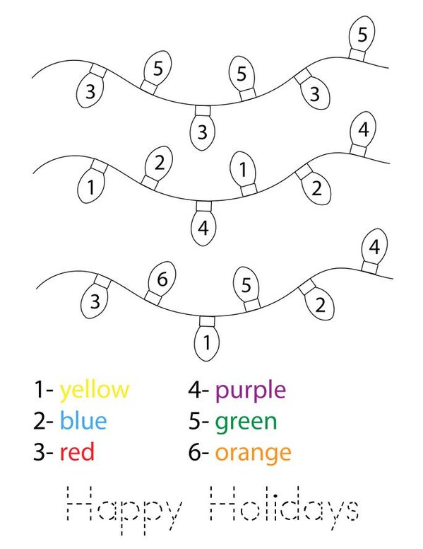 Christmas Color by Number Mini Book - Sheet 2