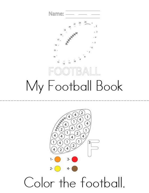 I Love Football Mini Book - Sheet 1