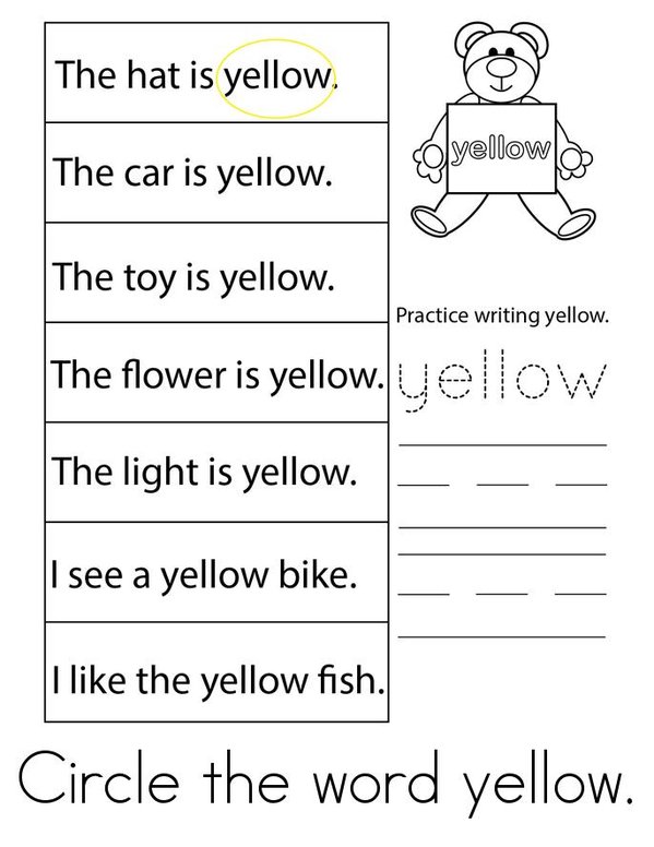 I can circle color words! Mini Book - Sheet 3