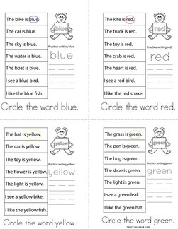 I can circle color words! Book