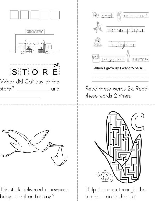 My -or Book 2 Mini Book - Sheet 1