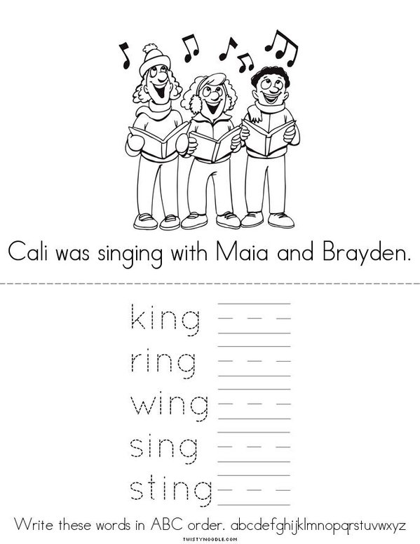 My -ing Book 1 Mini Book - Sheet 4