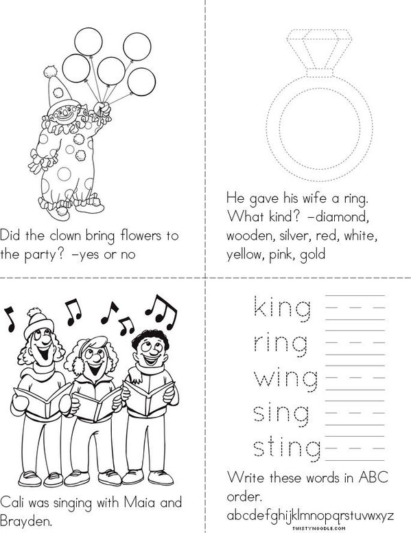 My -ing Book 1 Mini Book - Sheet 2