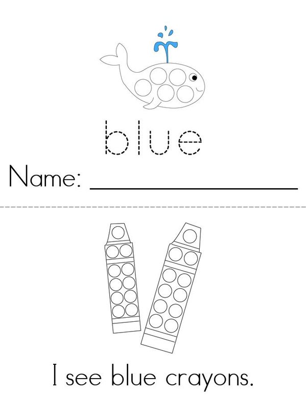 Blue Dot Painting Mini Book - Sheet 1